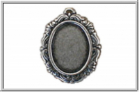 An�nger "Victorian Setting" TRINITY BRASS, 22x25mm, antikversilbert, Messing, 1 Stk.